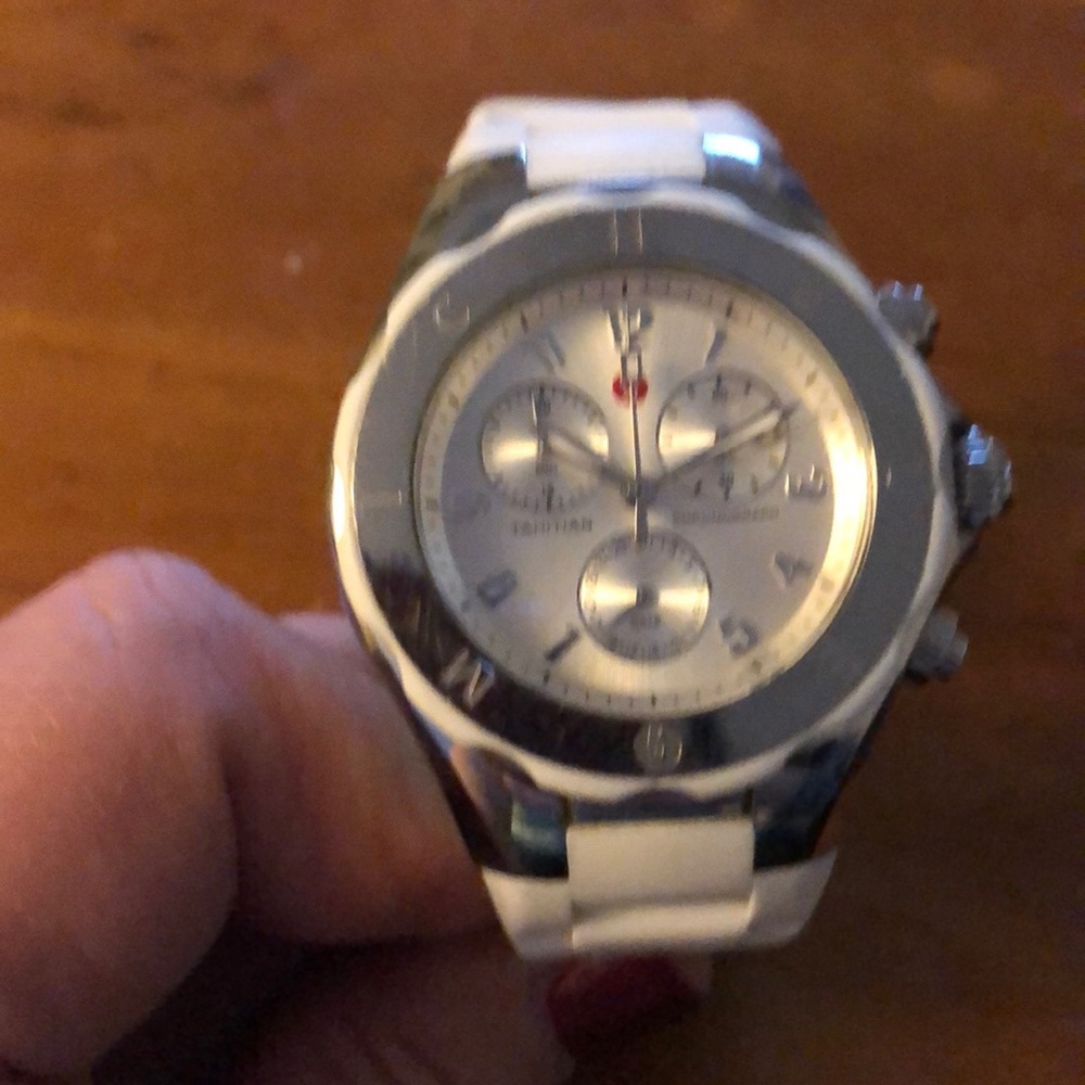 Michele white jelly bean watch